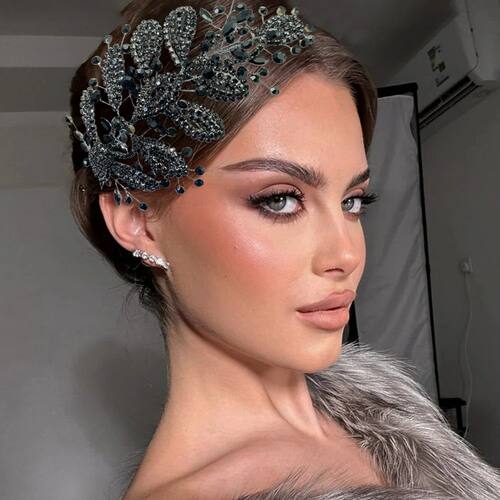 DZ278 Black Rhinestone Bridal Headband Fashion Bride Headdre