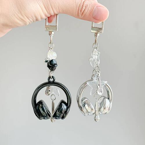 Ins Style Music Earphone Beaded Phone Chain Keychain Girls Y