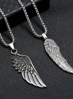 Retro Feather Wings Pendant Necklace For Men Women Hip Hop S