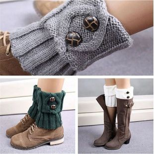 Knitted Leg Warmer Short Leg Warmers Boot Cover Warm Socks C
