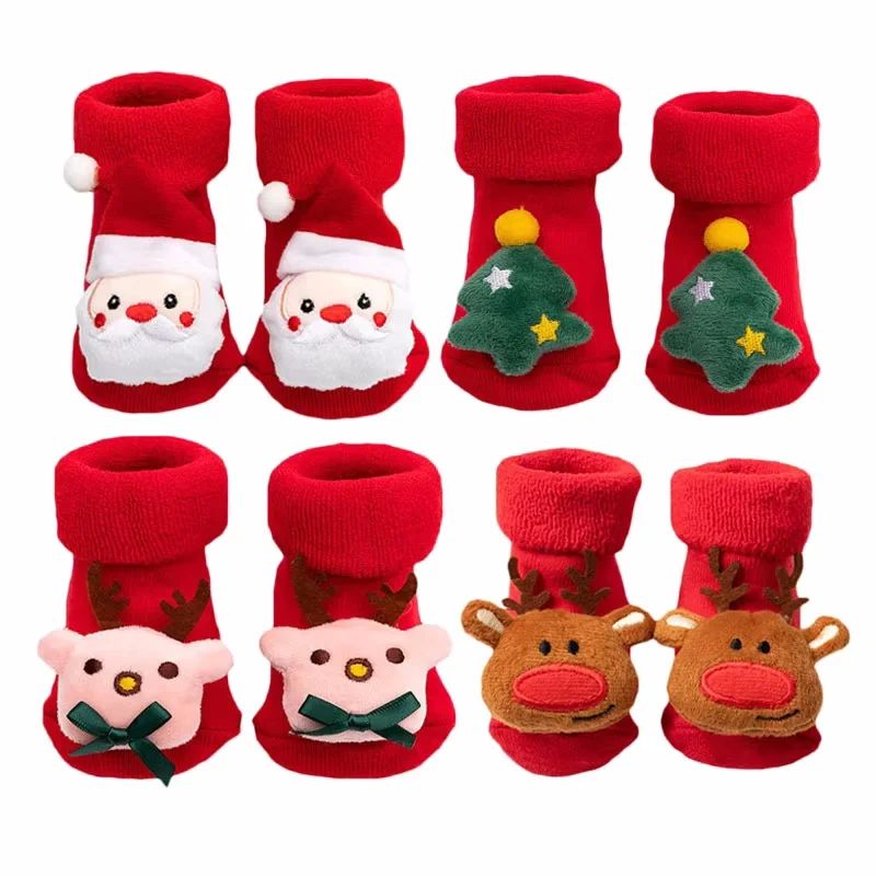 Baby Boys Girls Christmas Red Socks Spring Autumn Winter Ant