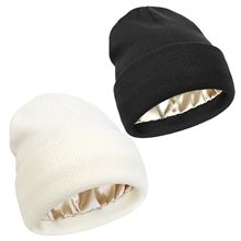 Unisex Satin Lined Anti Static Beanie Hat For Women Winter S