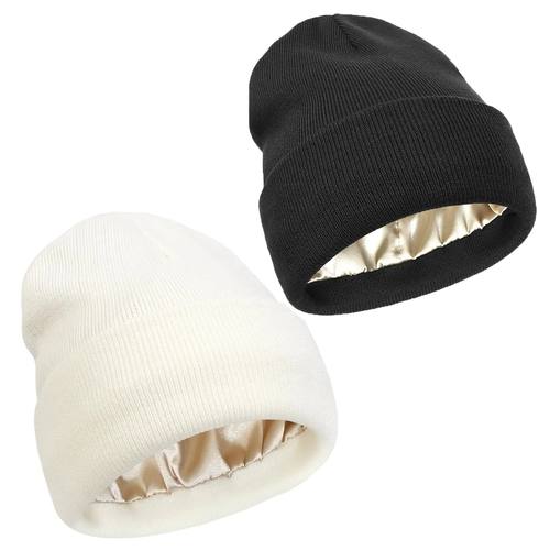 Unisex Satin Lined Anti Static Beanie Hat For Women Winter S