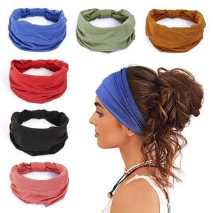 Head Band Women Hair Accessories Solid Wide Headband Bowknot