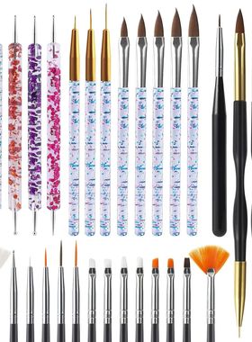 6/31Pcs Nail Art Brush Design Tip Painting Drawing Carving D