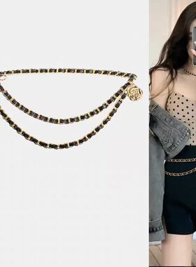 High Quality Metal Waist Chain Belts For Women Round Flower