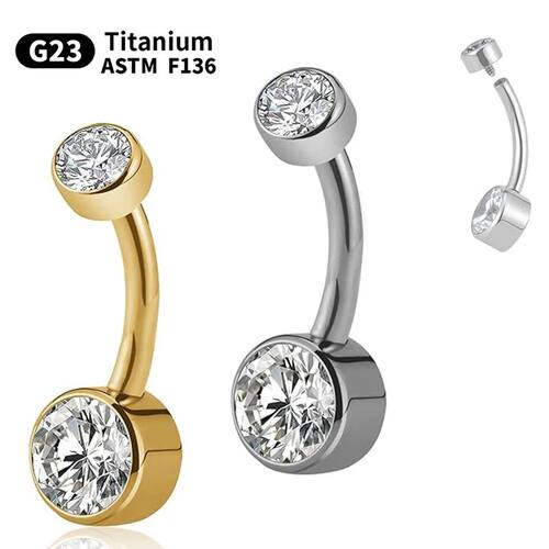 1PC G23 Titanium Belly Button Ring 14G  6/8/10/12mm Internal