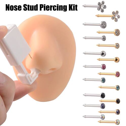 Disposable Safe Sterile Piercing Unit For Nose Studs Piercin
