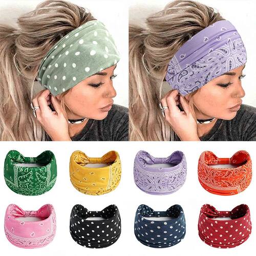 Boho Knot Turbans Yoga Elastic Head Wrap Women Headband Wide