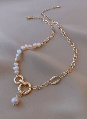 100% Natural Baroque Freshwater Pearl Fashion 14K Gold Fille