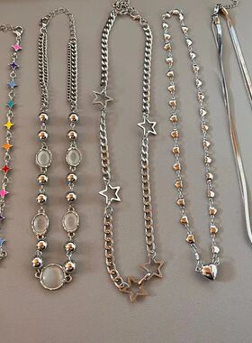 Y2K Shiny Star Heavy Industry Vintage Punk Women Choker Neck