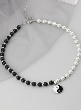 Pendant Pearl Beads Pendant Choker Necklace Punk Chain Unise