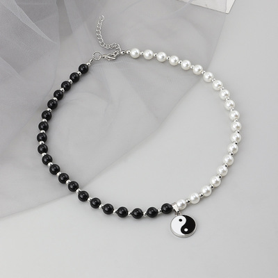Pendant Pearl Beads Pendant Choker Necklace Punk Chain Unise