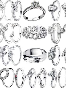 Vintage Moissanite Rings 925 Sterling Silver 6 Claws Cubic Z