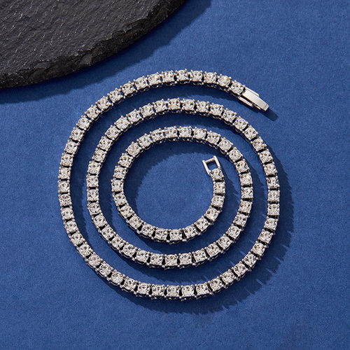 3mm4mm5mm Hip Hop Tennis Chain Simple Zinc Alloy Rhinestone