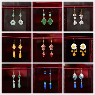 Chinese Style Hanfu Ethnic Earrings Fashion nd Coloured Glaz