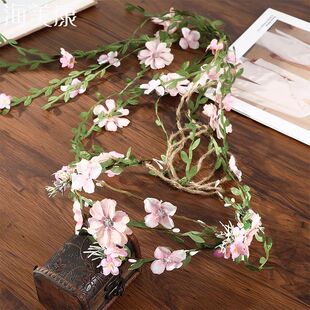 Haimeikang Flower Crown Headband Peach Blossom Wreath Garlan