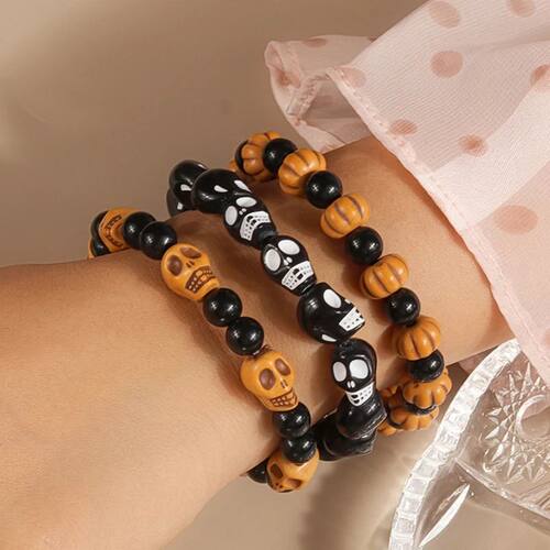 Aihua Punk Halloween Skull Pumpkin Bracelets for Women Men H