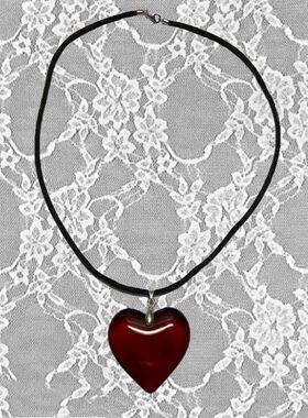 Y2k Red Heart Necklace for WomenVintage Big Hearts Pendants