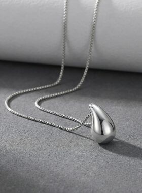 Fashion Waterdrop Pendant Necklace for Women Stainless Steel