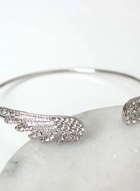 Silver Color Angel Wing Cuff Bracelet For Women Exquisite Cr