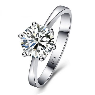 Fine Wedding Rings for Men Women Gift S925 Sterling Silver C