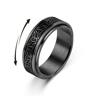 Rune Rings Stainless Celtic Ste Rotating Knot Men Viking For