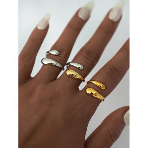 Chic Unique Stainless Steel Unusual Ring Water Resistant 18K