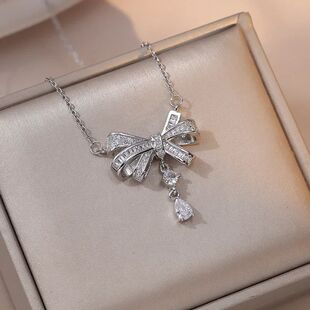 Bow Wom Korean Romantic Stainless Steel Pendant Fashion Drop