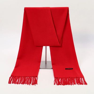 Plain Red Cashmere Scarf Winter Tassels Shawls Chinese Sprin