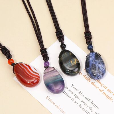 Natural Gemstone Amethyst Rose Quartz Clear Quartz Necklace