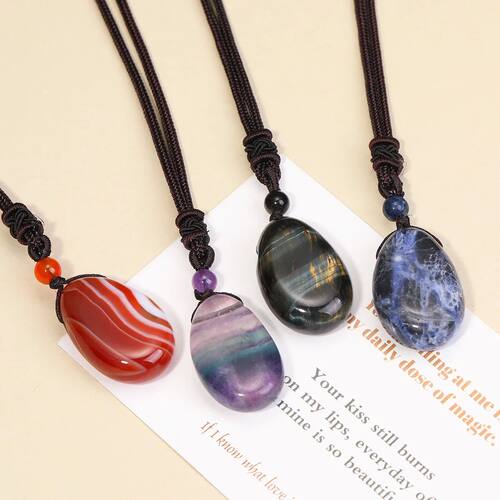 Natural Gemstone Amethyst Rose Quartz Clear Quartz Necklace