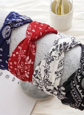 A new type of cross-edged hair band, wide fabric women's ver