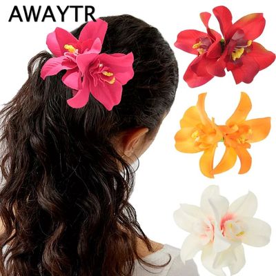 Elegant Bohemian Flower Small Hair Clips Faux Flower Side P