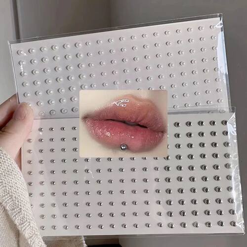 Sticker Fake Belly Eyebrow Lip Piercing Stud Non Piercied Ea