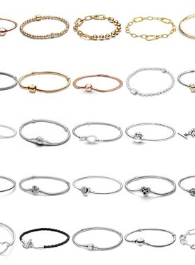 925 Silver original 17-21CM Pearl Heart-Shaped Hard Ring Squ