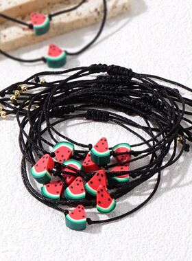 2/4/6/10PCS Simple Rope Watermelon Bracelet Boho Fruit Heish