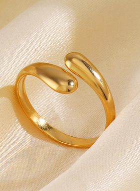 Stainless Steel Simple Style Geometric Opening Ring Female D