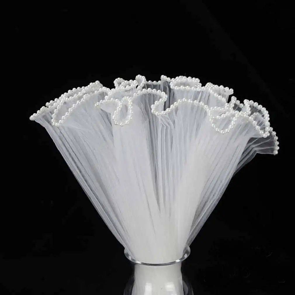 Pearl-edged bouquet wrapping paper, mesh flower wrapping pap