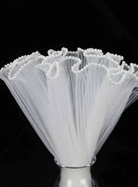 Pearl-edged bouquet wrapping paper, mesh flower wrapping pap