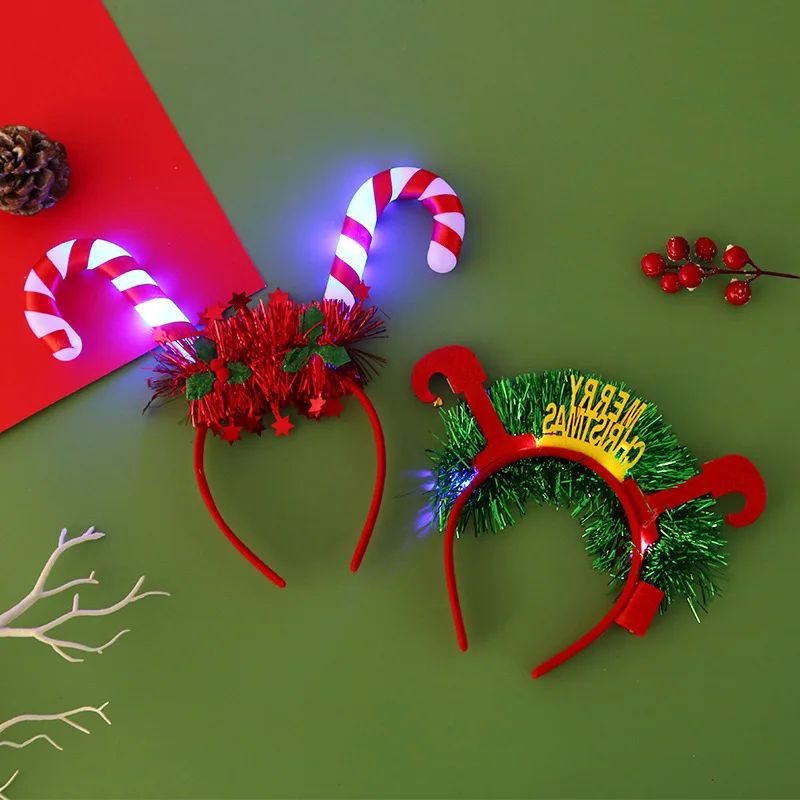Christmas Hair Band Glowing Headband Xmas Tree Snowflake Hai