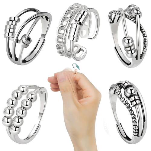Anti Stress Anxiety Ring Fidget Spinner Rings for Women Rota