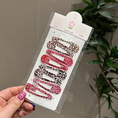 Y2K Leopard Waterdrop Hair Clips for Women Girls Vintage Geo