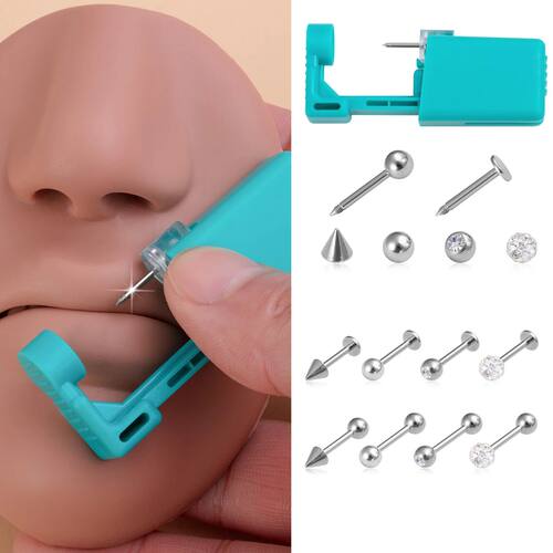 1-4 pcs Lip Ear Cartilage Piercing Gun Tool Kit Lip Stud Lab