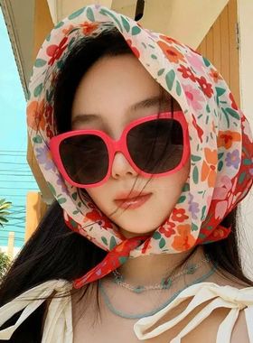Style Headscarf Versatile Floral Cotton Scarf For Spring And