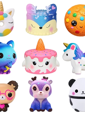 Jumbo   Unicorn Horse Cake Deer Animal Panda Squishies Slow