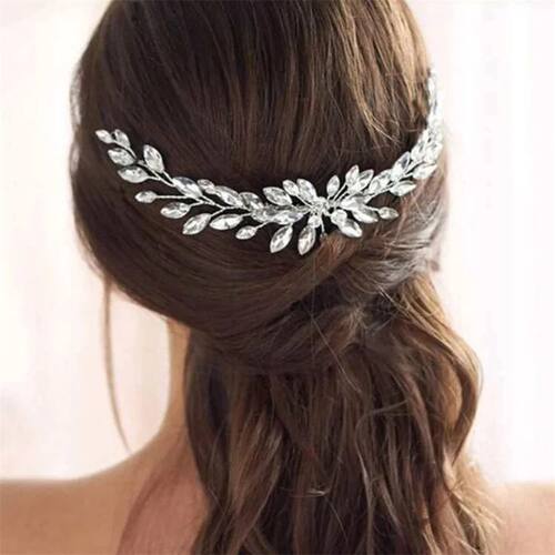 Wedding Pearl Leaf Crystal Hair Comb Hairpin Headband Tiara