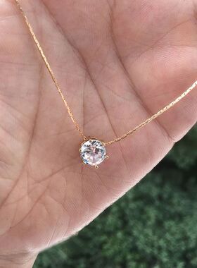 Simple ndy Crystal Zircon Rhinestone Pendant Necklace for Wo