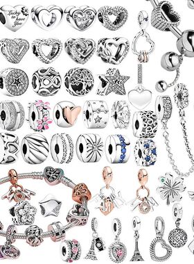 New Hot Sale Sparking Heart Clip Star Charm Beads Dangle Ori