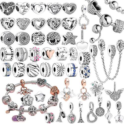 New Hot Sale Sparking Heart Clip Star Charm Beads Dangle Ori